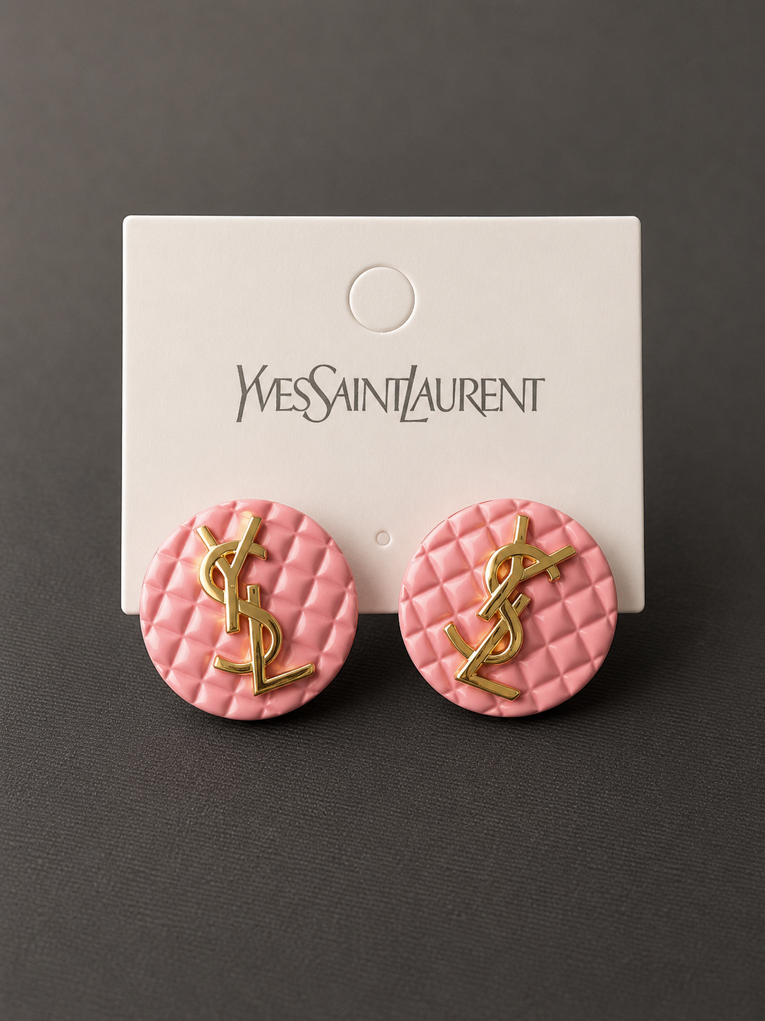 YSL Pink Stud Earrings