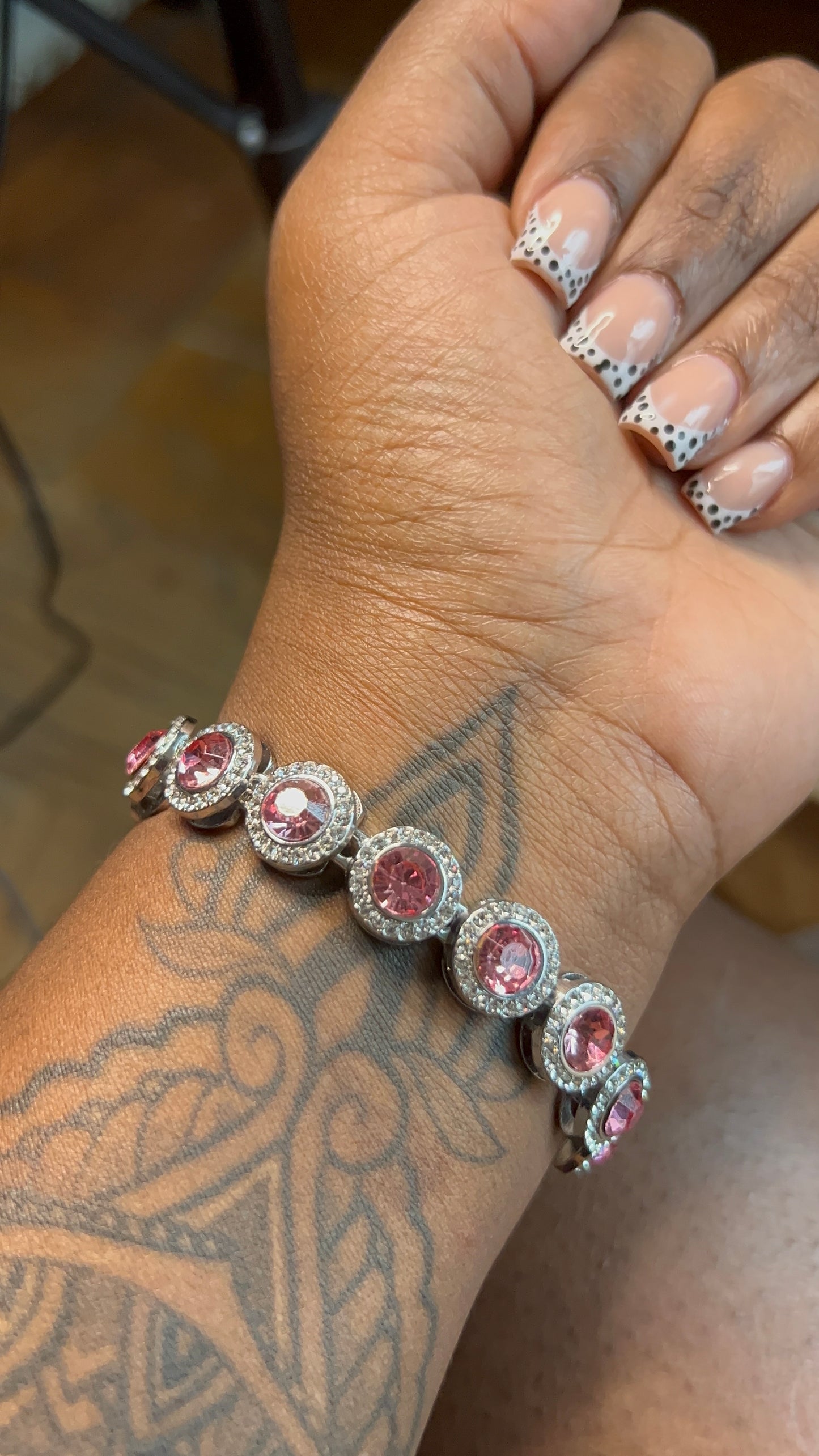 Pink halo bracelet