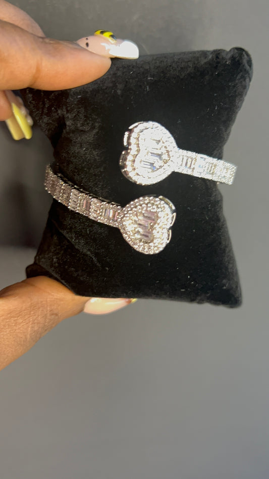 Princess Diamond Heart Bangle