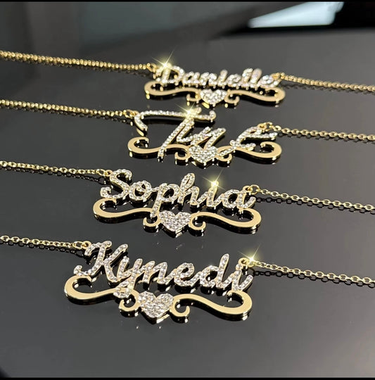 Customized name gold necklace
