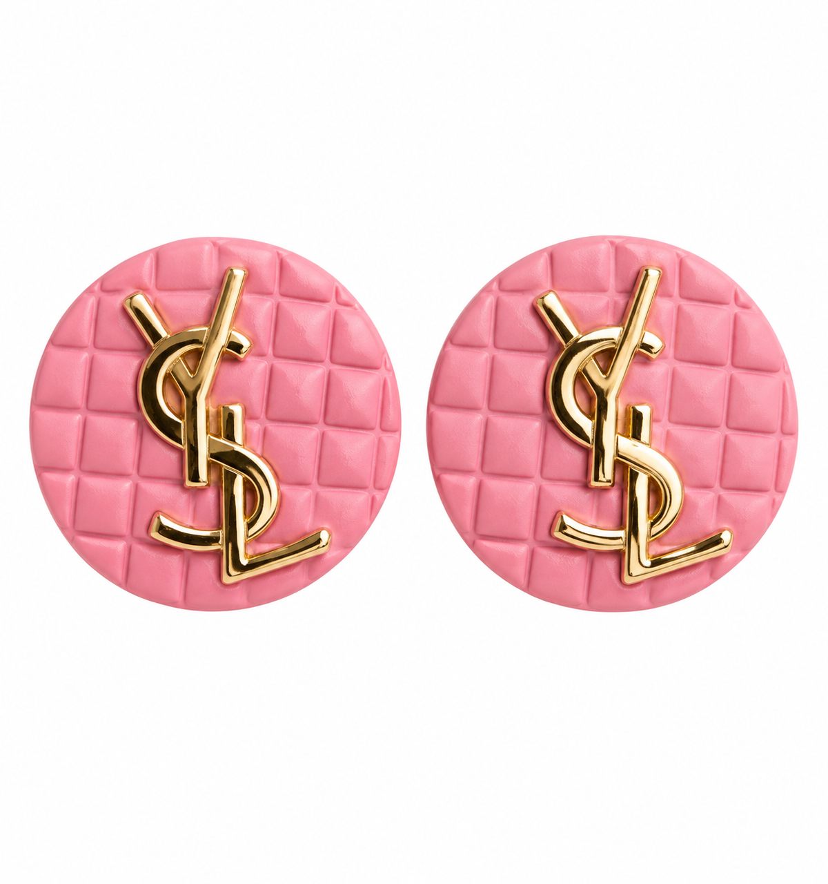 Pink & Black YSL Inspired Stud Earrings