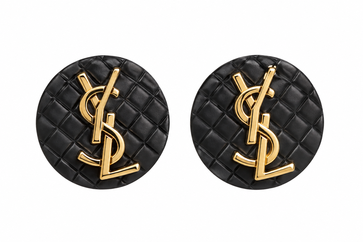 Pink & Black YSL Inspired Stud Earrings