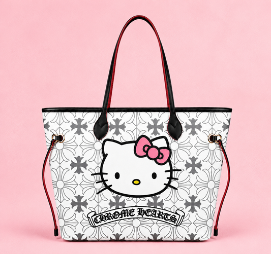 Hello kitty Luxe Oversize Tote Bag set with matching card holder