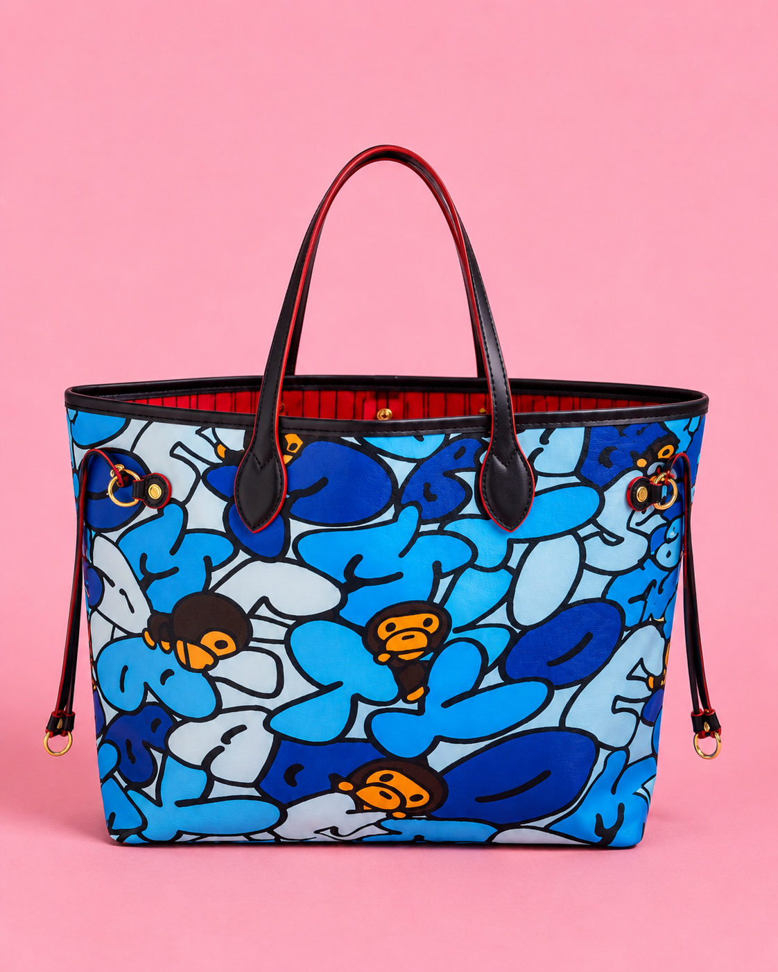 Blue Pop Art Tote Bag set with matching card holder
