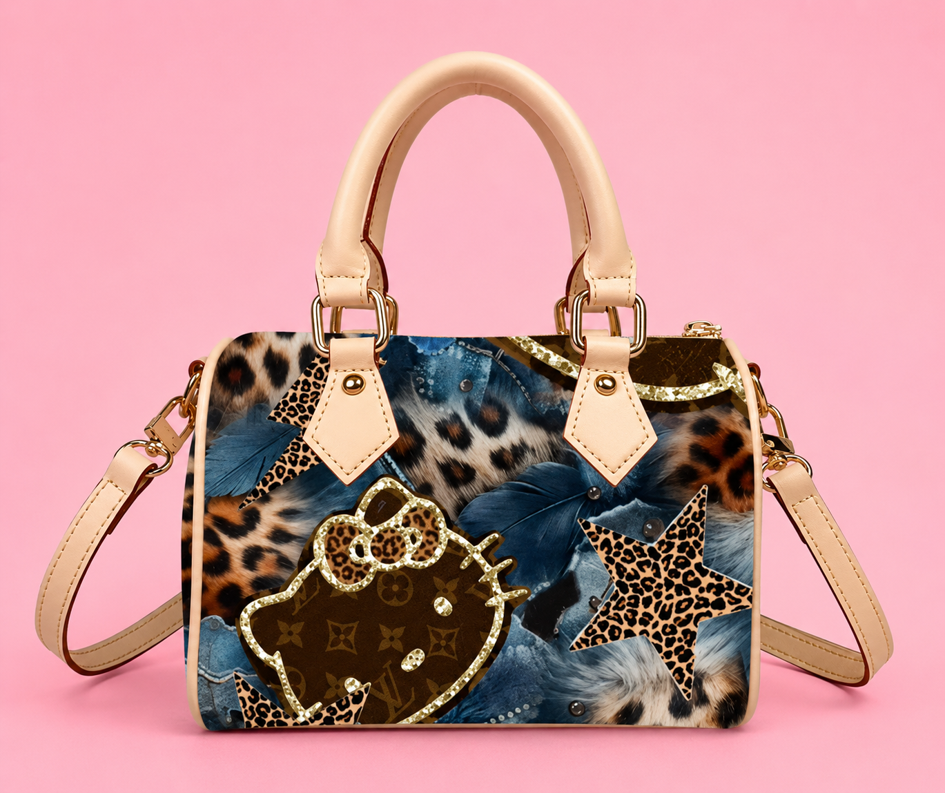 Leopard Luxe Hello Kitty Bag set with matching card holder