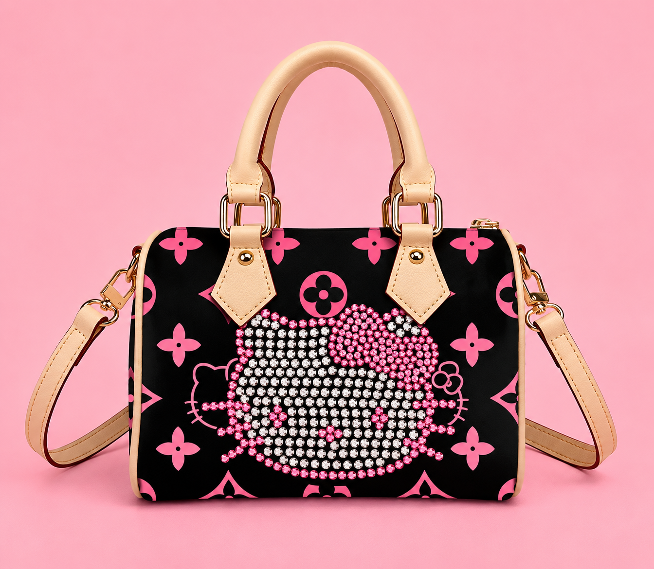 Hello Kitty Luxe Rhinestone Bag with matching card holder