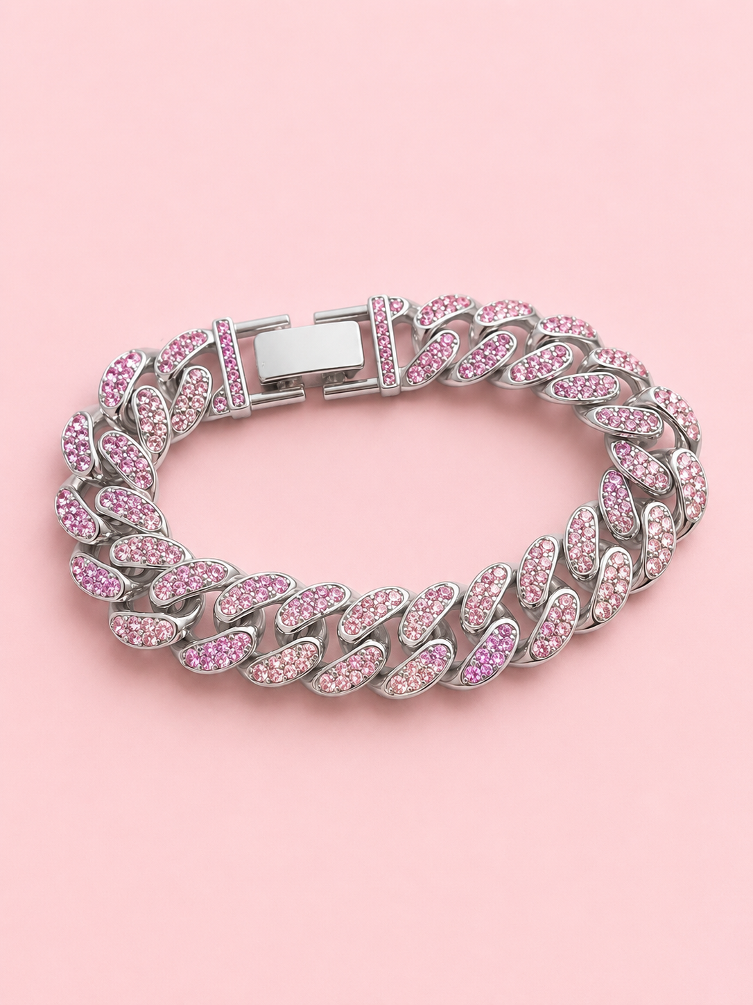 Pink princess Cuban bracelet