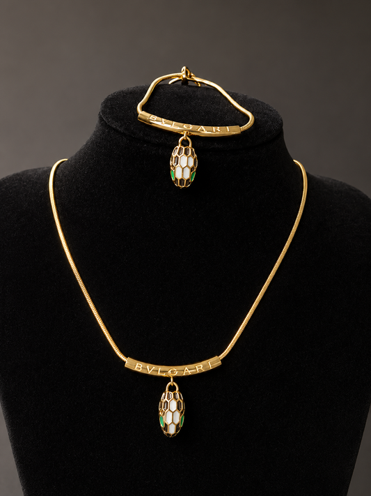 BVLGARI 18k Gold Necklace and Bracelet set